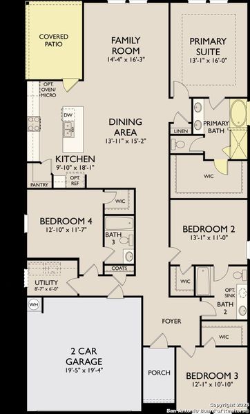 2D floor plan layout of this home in Cordova Trails, Seguin, TX (Image 2).