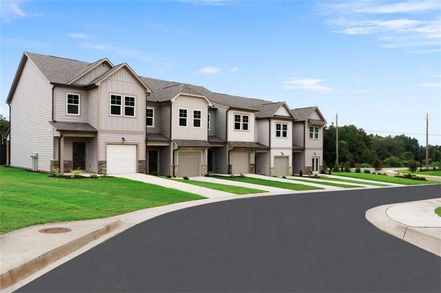 Front exterior of a new home in , Cedartown, GA, highlighting curb appeal (Image 29).