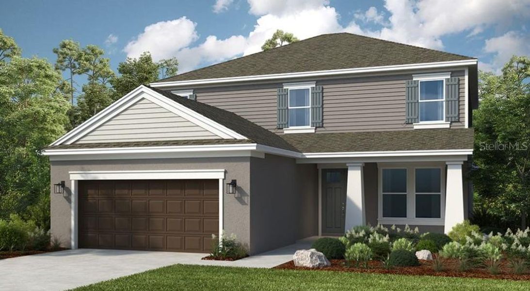 Front exterior of a new home in Timber Ridge, Plant City, FL, highlighting curb appeal (Image 1). Front exterior of a new home in Timber Ridge, Plant City, FL, highlighting curb appeal (Image 1).