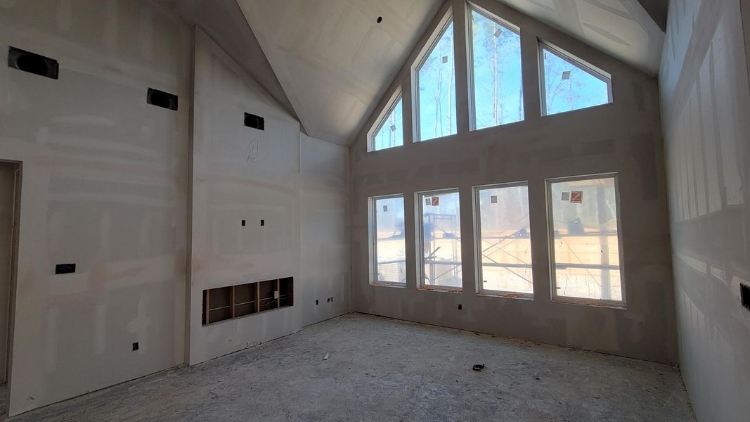 Family Room and fireplace.