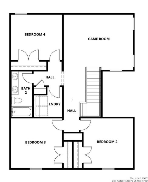 2D floor plan layout of this home in Luckey Ranch, San Antonio, TX (Image 3).