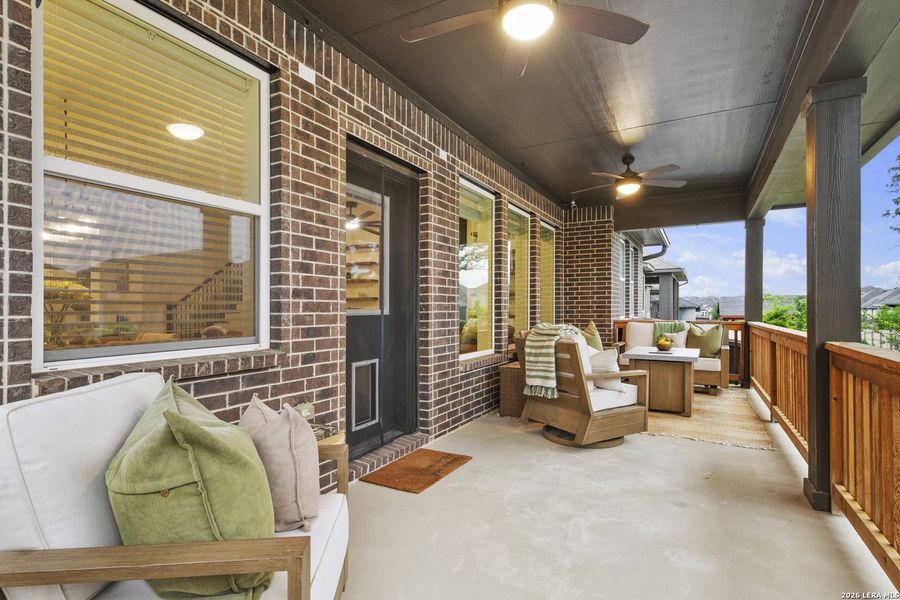Exterior details and patio area of a home in Davis Ranch 50', San Antonio (Image 27).