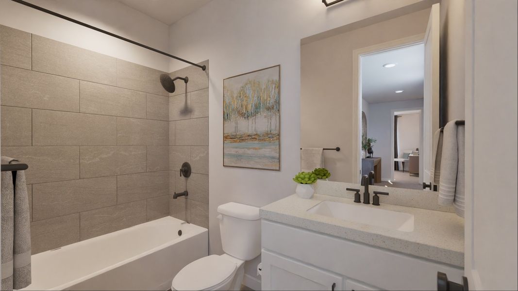 Representative furnished interior of a home built from the Audryna by New Home Co. in The Villas Collection at Novel, Austin (Image 9). Representative furnished interior of a home built from the Audryna by New Home Co. in The Villas Collection at Novel, Austin (Image 9).