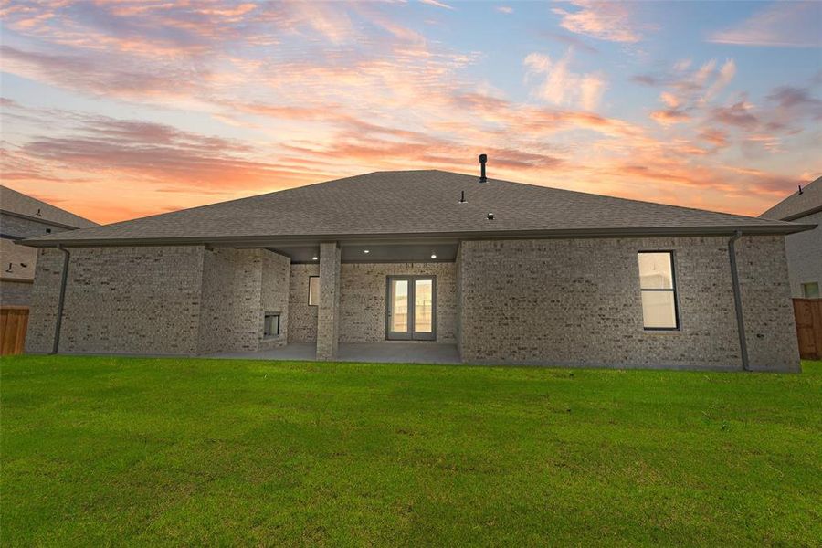 Front exterior of a new home in Lincoln Pointe, Van Alstyne, TX, highlighting curb appeal (Image 22). Front exterior of a new home in Lincoln Pointe, Van Alstyne, TX, highlighting curb appeal (Image 22).