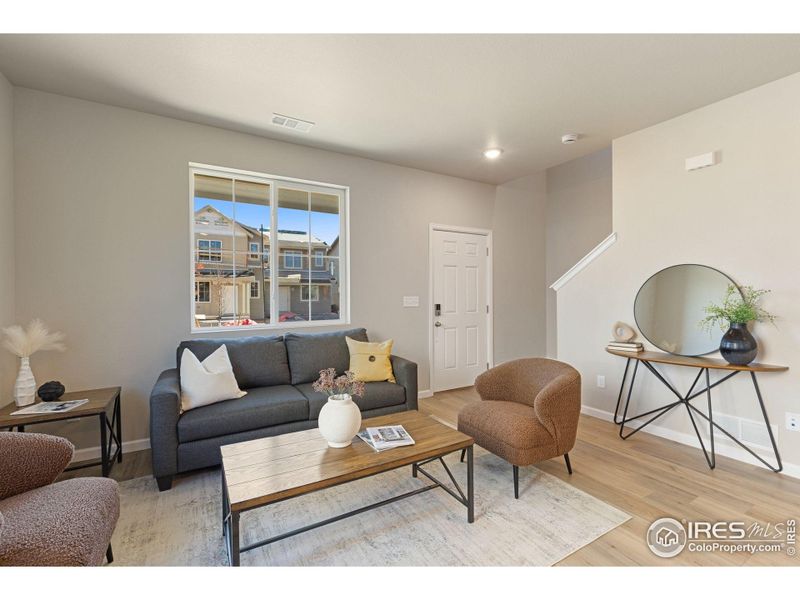 Furnished interior view inside a new home in Spring Valley, Longmont (Image 7). Furnished interior view inside a new home in Spring Valley, Longmont (Image 7).