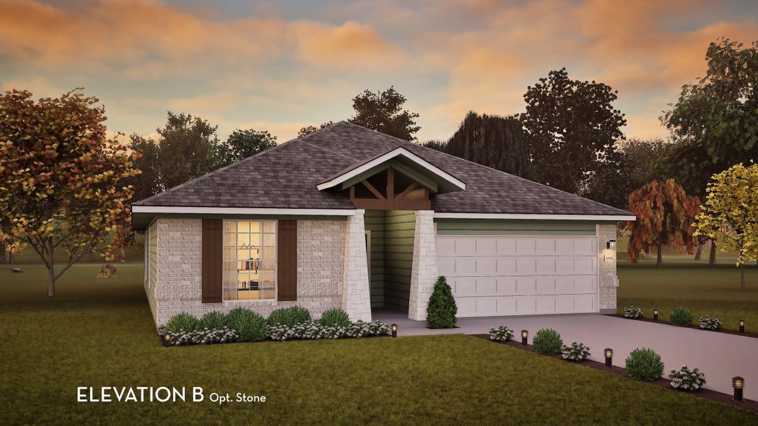 Representative exterior photo of a completed home built from the Creede by CastleRock Communities in Sundance Cove, Crosby, TX (Image 17).