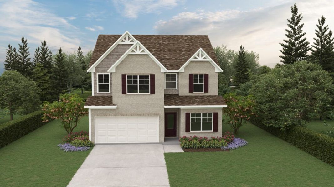 Representative exterior photo of a completed home built from the The Bellwood by Direct Residential Communities in Neely Farm, Covington, GA (Image 8).