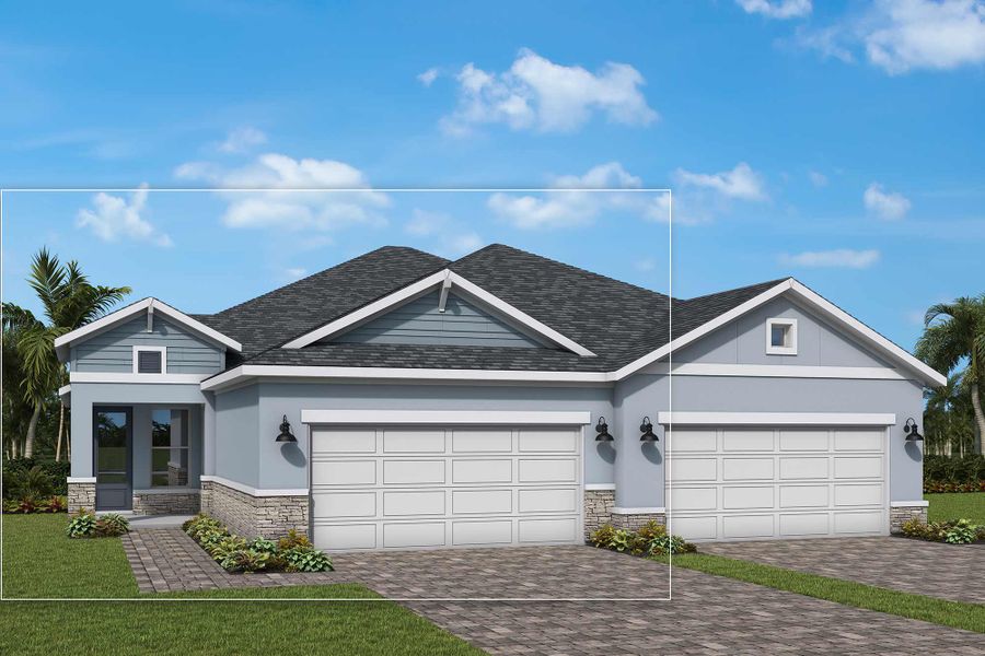 Representative exterior photo of a completed home built from the The Bishop by David Weekley Homes in Gracewater at Sarasota, Sarasota, FL (Image 8).