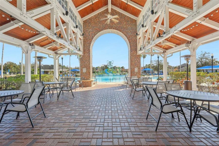 Connerton clubhouse outdoor seating area