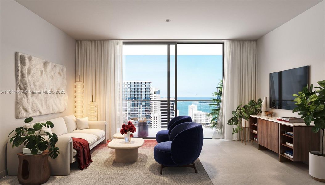 Furnished interior view inside a new home in , Miami (Image 3).