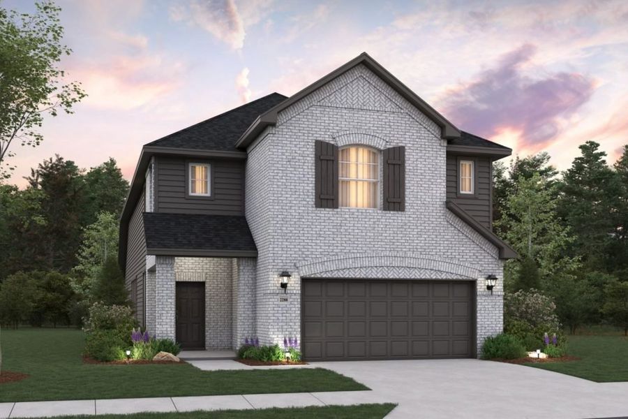 Representative exterior photo of a completed home built from the Rayburn III Sorella 40s by Brohn Homes in Sorella, Tomball, TX (Image 8). Representative exterior photo of a completed home built from the Rayburn III Sorella 40s by Brohn Homes in Sorella, Tomball, TX (Image 8).