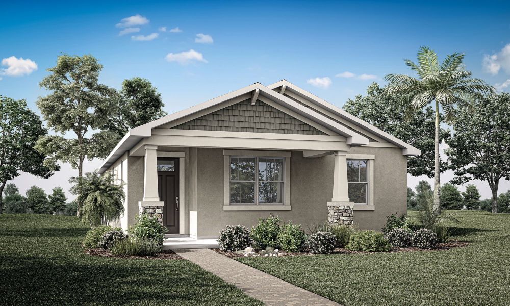 Representative exterior photo of a completed home built from the Alafia by Mattamy Homes in Meridian Parks, Orlando, FL (Image 2). Representative exterior photo of a completed home built from the Alafia by Mattamy Homes in Meridian Parks, Orlando, FL (Image 2).