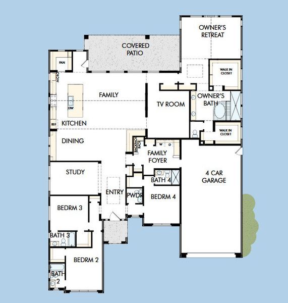 2D floor plan layout for the The Solero by David Weekley Homes in Alta at Verrado Regent Hills, Buckeye, AZ (Image 3).