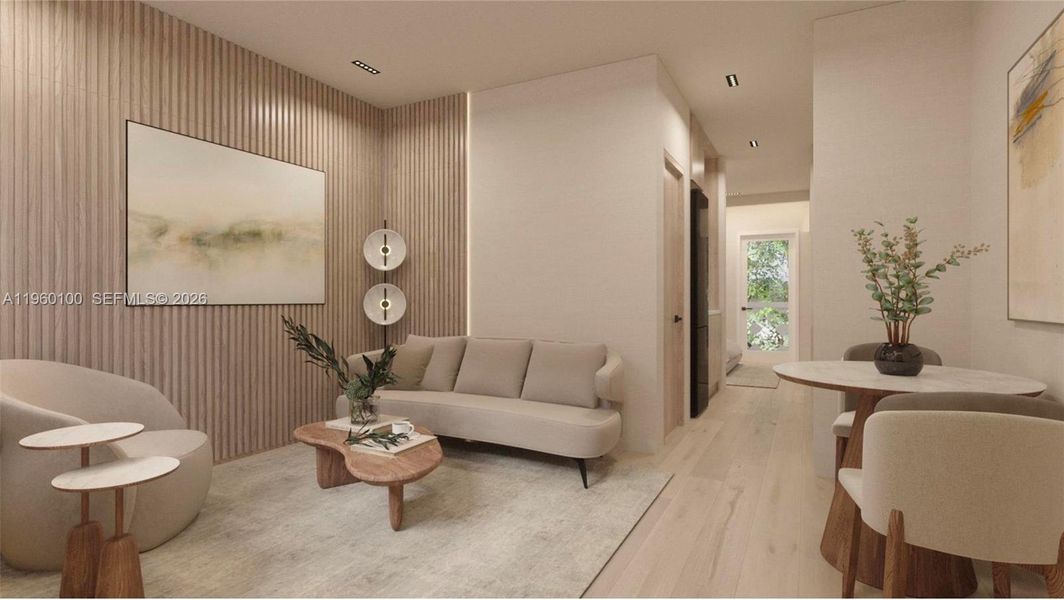 Furnished interior view inside a new home in , Miami Beach (Image 10).