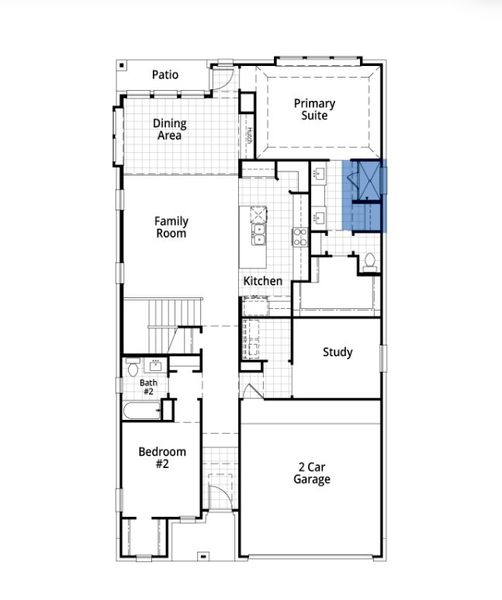 2D floor plan layout for the McLaren by Highland Homes in Meraki: 45ft. lots, Forney, TX (Image 6). 2D floor plan layout for the McLaren by Highland Homes in Meraki: 45ft. lots, Forney, TX (Image 6).