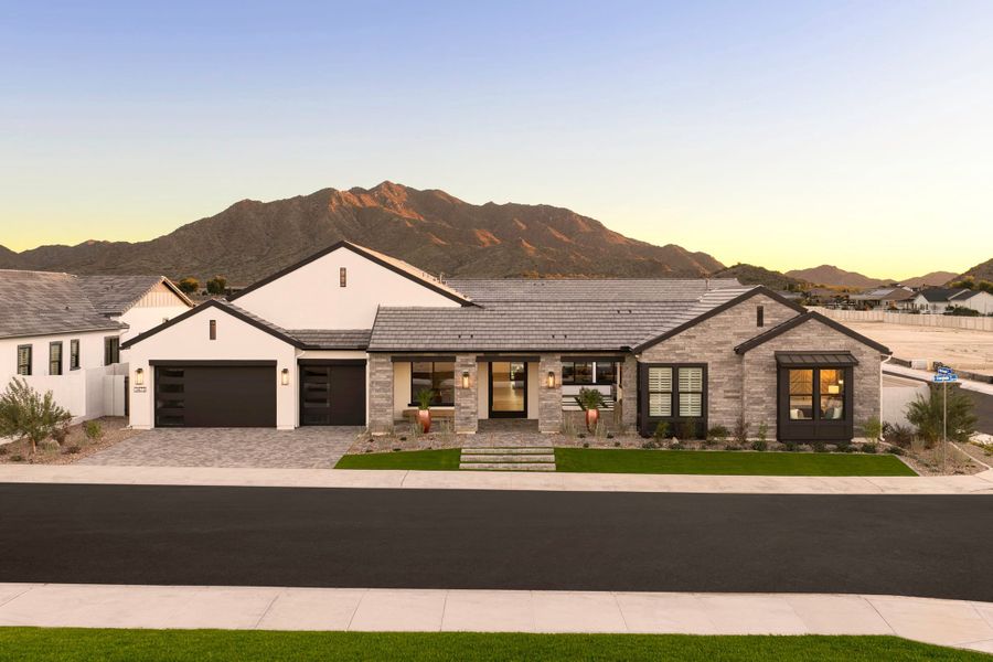 Representative exterior photo of a completed home built from the Calida Plan 9002 by Tri Pointe Homes in Emberly, Gilbert, AZ (Image 21).