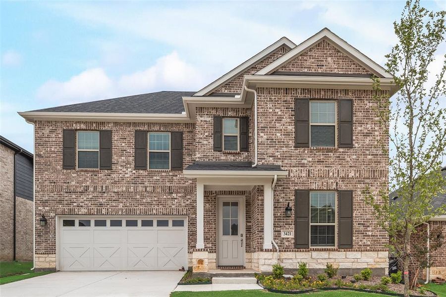 Front exterior of a new home in Villages of Hurricane Creek, Anna, TX, highlighting curb appeal (Image 20).