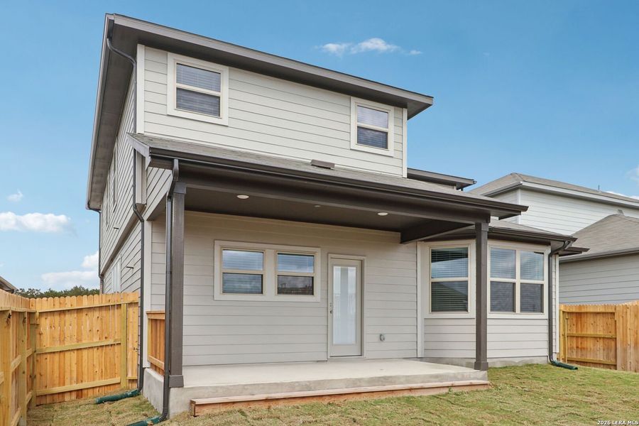 Exterior details and patio area of a home in Legendary Trails - Premier Series, Cibolo (Image 4).