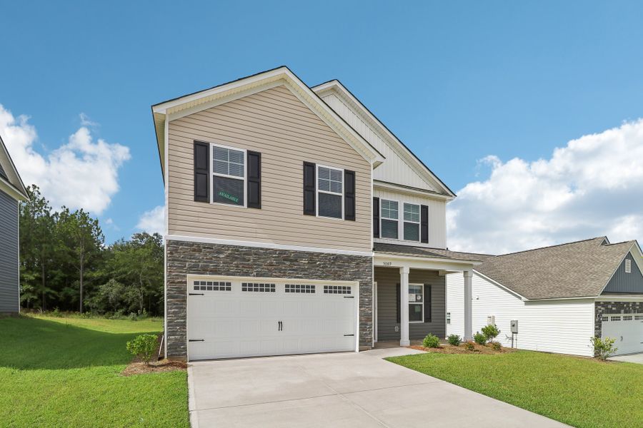 Representative exterior photo of a completed home built from the Kingston ll by Great Southern Homes in Portrait Hills, Aiken, SC (Image 20).