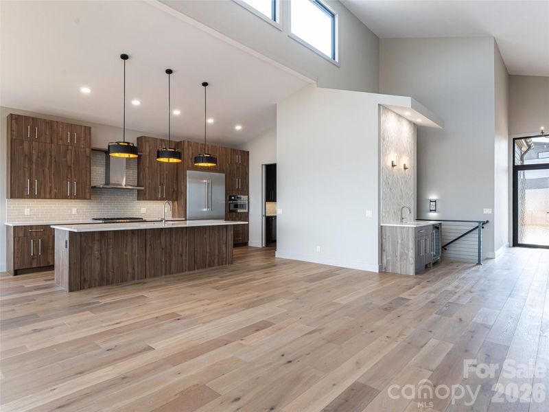 Family Room + Kitchen + Wet Bar