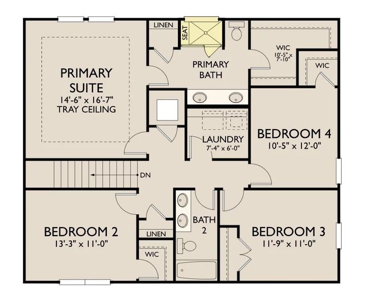 2D floor plan layout of this home in Ascent at Arbor Ridge, La Vergne, TN (Image 3).
