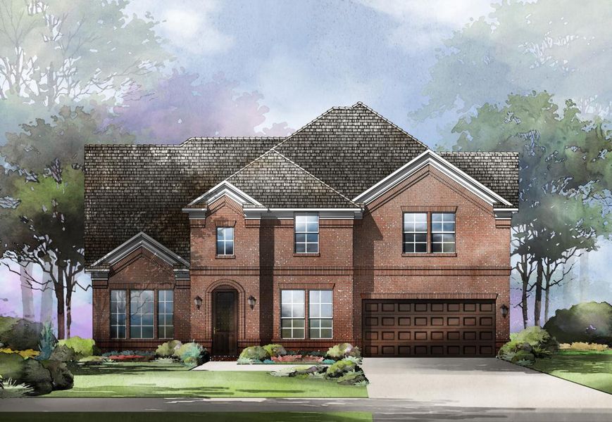 Representative exterior photo of a completed home built from the Grand Monterra II by Grand Homes in Grand Oaks, Celina, TX (Image 24).