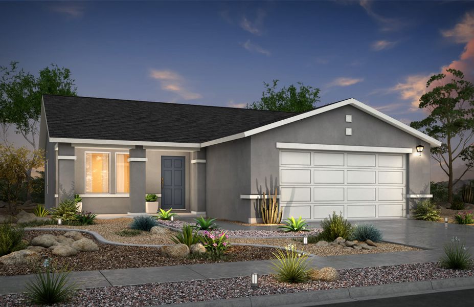 Representative exterior photo of a completed home built from the Harrison by View Homes in Rancho Desierto Bello, Horizon City, TX (Image 2).