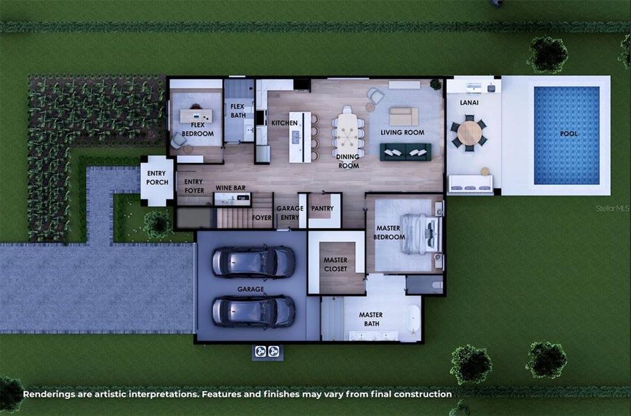 2D floor plan layout of this home in , Orlando, FL (Image 3). 2D floor plan layout of this home in , Orlando, FL (Image 3).