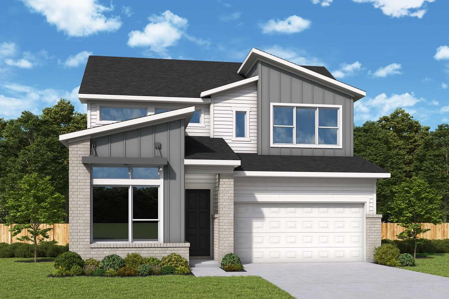 Representative exterior photo of a completed home built from the The El Paso by David Weekley Homes in Jubilee - Reserve Collection, Hockley, TX (Image 22).