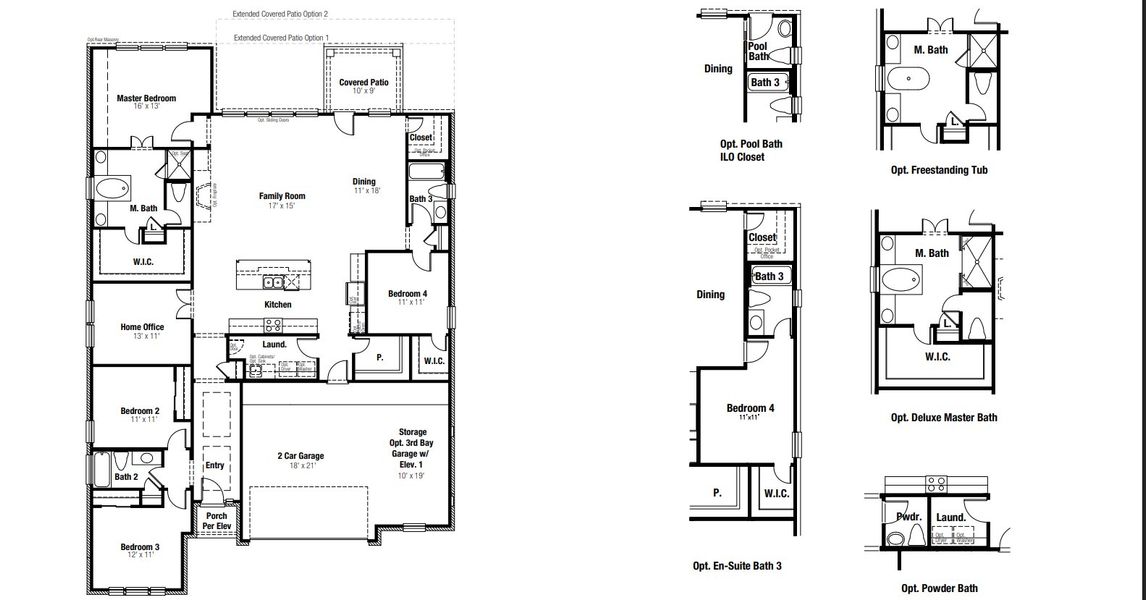 2D floor plan layout for the Englewood by Scott Felder Homes in Windsong, Boerne, TX (Image 3).