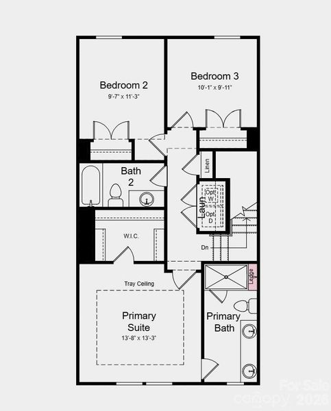 Upper Level Floor Plan - Additional Highlights Include: a shower with a built-in ledge in the primary bathroom