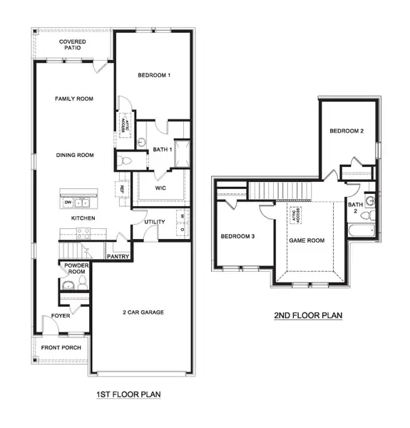 2D floor plan layout for the Florence by D.R. Horton in Cottonwood, Dorchester, TX (Image 3).