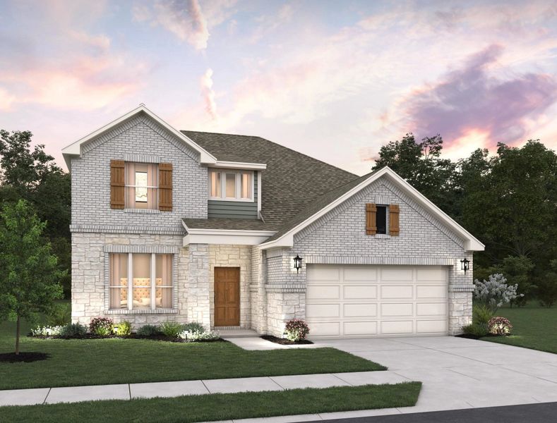 Representative exterior photo of a completed home built from the Bandera by Ashton Woods in Megan's Landing 50's, Castroville, TX (Image 21). Representative exterior photo of a completed home built from the Bandera by Ashton Woods in Megan's Landing 50's, Castroville, TX (Image 21).