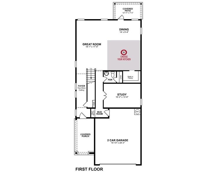 2D floor plan layout for the Bluebell by Beazer Homes in Cottonwood, Dorchester, TX (Image 3).