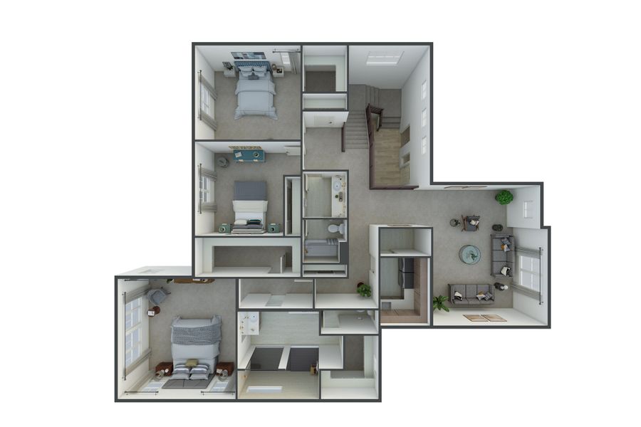 2D floor plan layout for the 5015 by Tri Pointe Homes in The Aurora Highlands, Aurora, CO (Image 3).