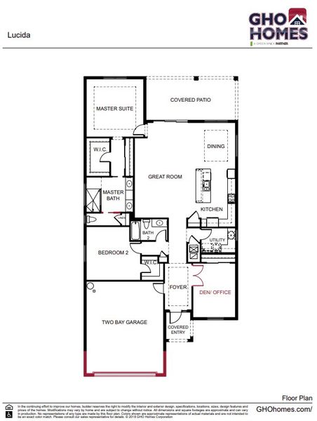 2D floor plan layout of this home in Lake Park at Tradition, Port St. Lucie, FL (Image 3).