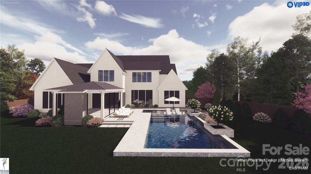 3d Rendering of Future Pool & Backyard Oasis