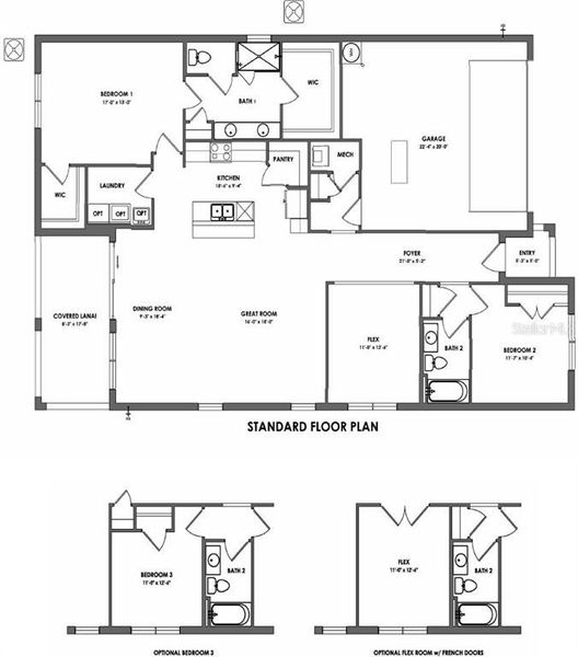 2D floor plan layout of this home in Mockingbird Reserve at Winding Oaks, Ocala, FL (Image 4).