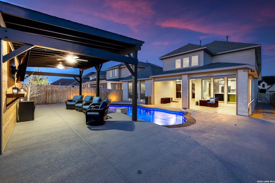 Exterior details and patio area of a home in Kallison Ranch, San Antonio (Image 3).