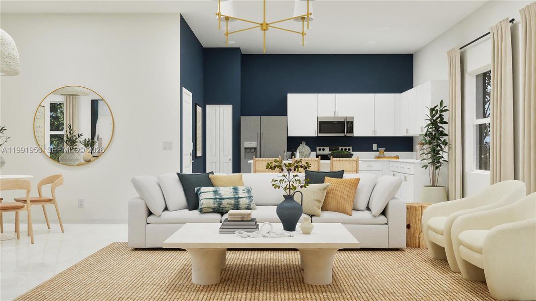 Furnished interior view inside a new home in Coral Landings, Miami (Image 3).