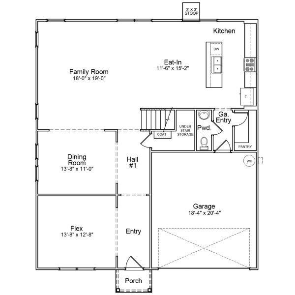 2D floor plan layout for the Turner - Genesis Value Collection by Mungo Homes in Killians Crossing, Blythewood, SC (Image 3).