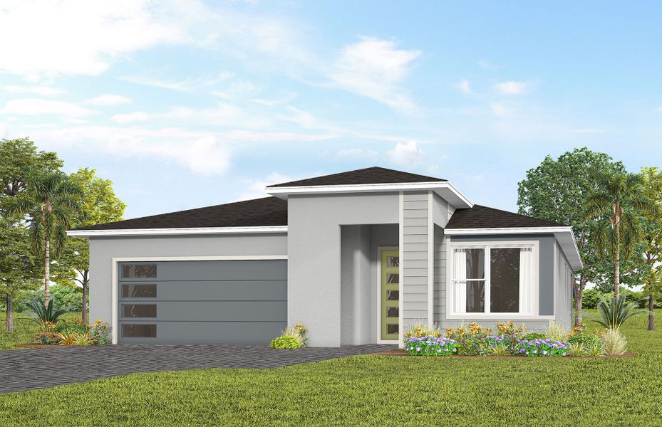 Representative exterior photo of a completed home built from the Mainstay by Del Webb in Del Webb Lakehaven, Clermont, FL (Image 14).