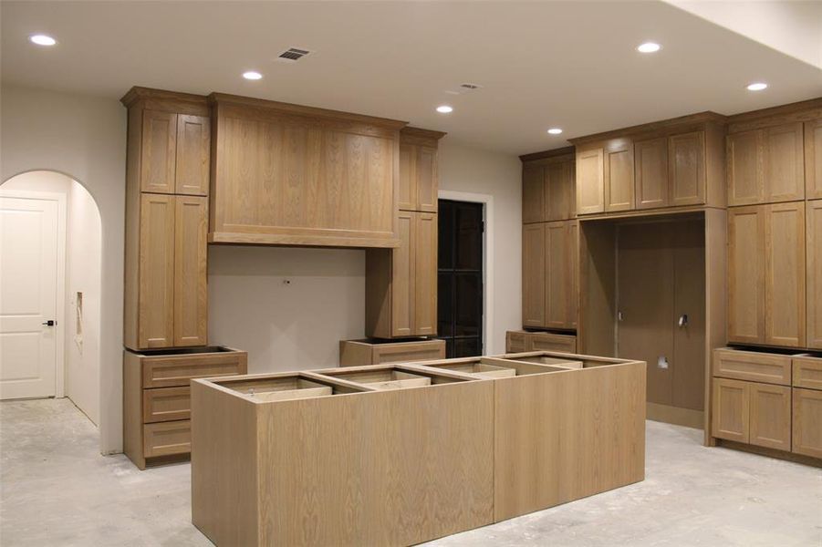 Kitchen with a center island