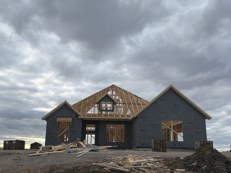 In-progress construction of a new home in Grayson Ridge, Van Alstyne, TX (Image 3).