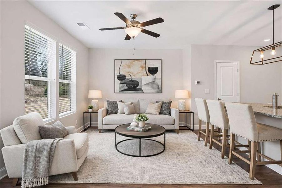 Furnished interior view inside a new home in Morning Creek Forest, South Fulton (Image 10).
