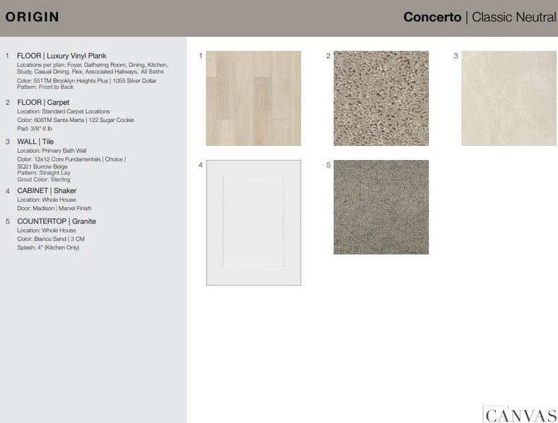 7823 Summer Solstice Street design selections. Home is currently under construction and selections are subject to change.