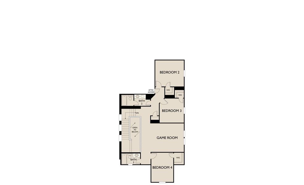 2D floor plan layout for the Primrose by Ashton Woods in Bergamo, Katy, TX (Image 4).