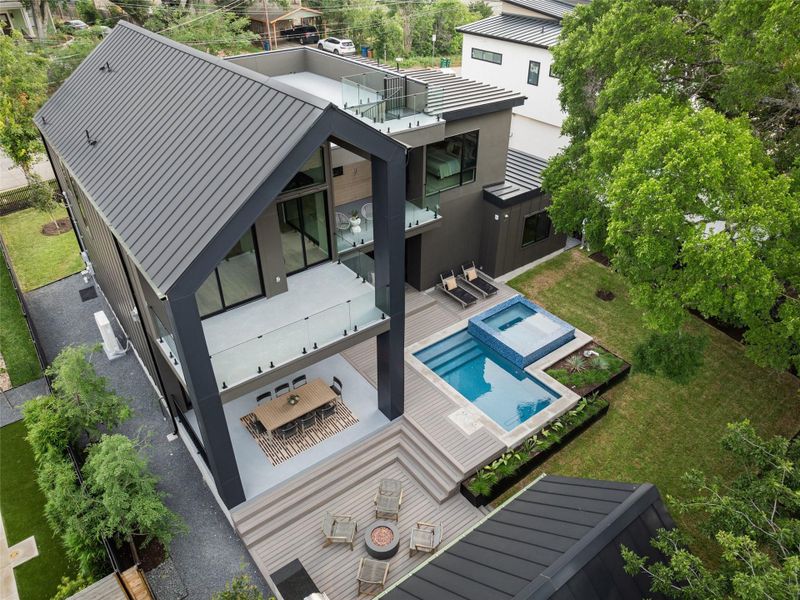 Exterior details and patio area of a home in , Austin (Image 27). Exterior details and patio area of a home in , Austin (Image 27).