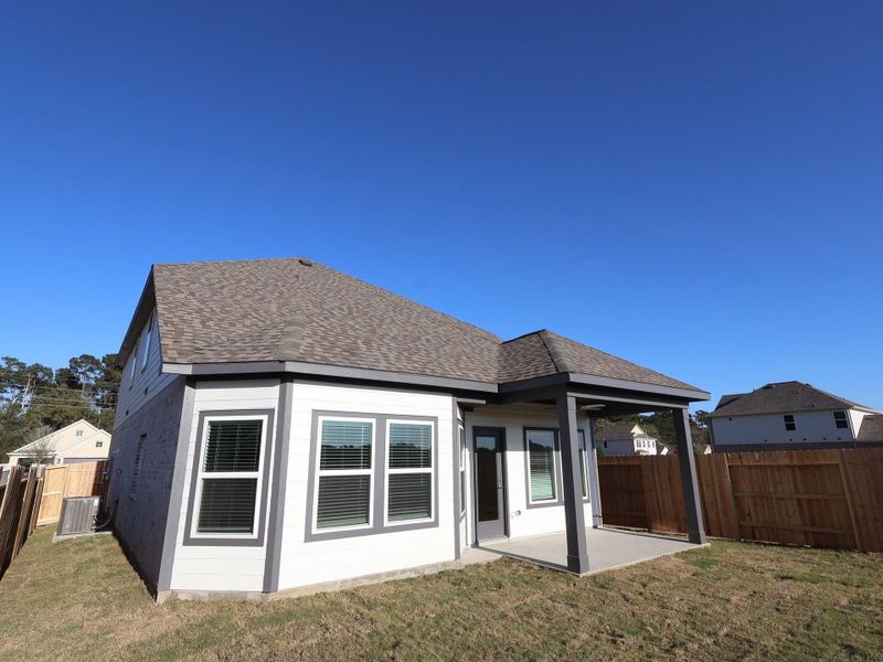 Exterior details and patio area of a home in Sorella, Tomball (Image 2). Exterior details and patio area of a home in Sorella, Tomball (Image 2).
