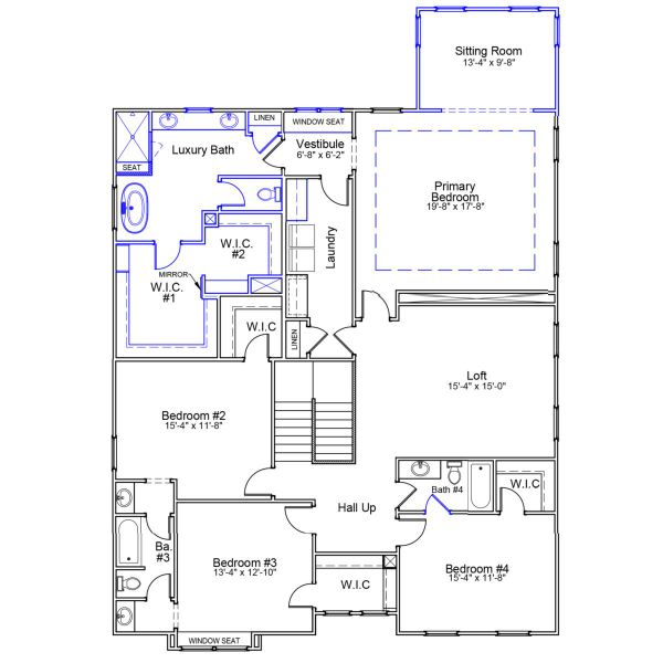 2D floor plan layout of this home in Hendrix Farms, Lexington, SC (Image 3).